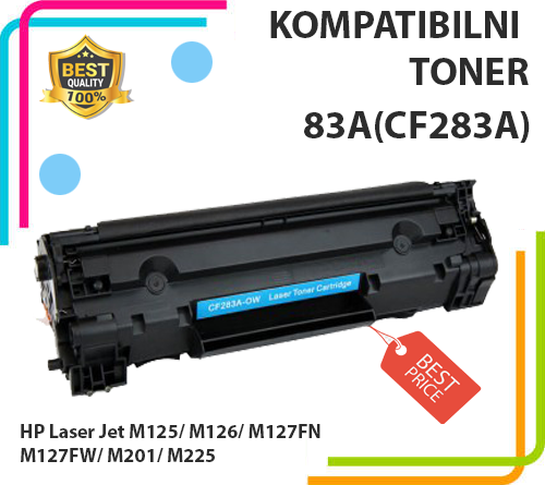 Toner CF283A za HP Laser Jet M125/ M126/ M127FN/ M127FW/ M201/ M225
