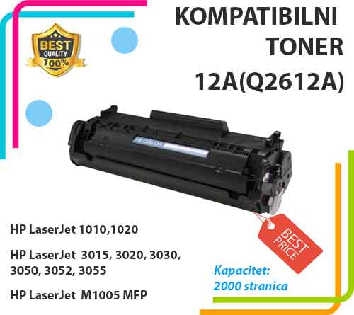 Toner Q2612A za HP 1010,1018,1020,M1005MFP,Canon FX9/FX10