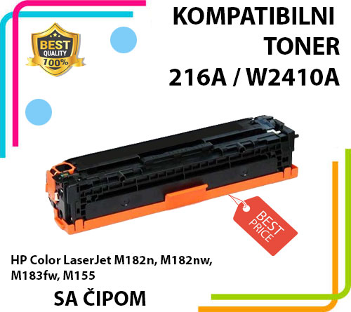Toner 216A / W2410A Bk (crni)  -SA ČIPOM- za HP M182n/ M182nw/ M183fw/ M155