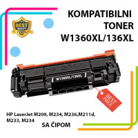 Toner 136XL / W1360XL SA ČIPOM za HP - SA ČIPOM