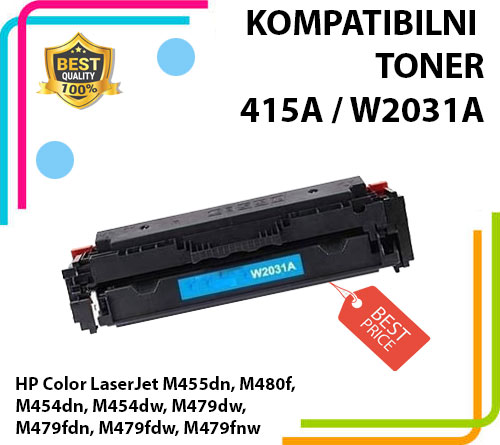 Toner 415A / W2031A Cy (plavi) za HP M455dn/ M479dw/ M480f/ M454dn -SA ČIPOM