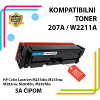 Toner 207A / W2211A Cy (plavi)  -SA ČIPOM- za HP M255dw/ M255nw/ M282nw/ M283fdn/ M283fdw