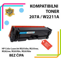 Toner 207A / W2211A Cy (plavi)  -BEZ ČIPA- za HP M255dw/ M255nw/ M282nw/ M283fdn/ M283fdw