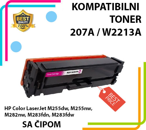 Toner 207A / W2213A Mg (crveni) za  -SA ČIPOM- HP M255dw/ M255nw/ M282nw/ M283fdn/ M283fdw