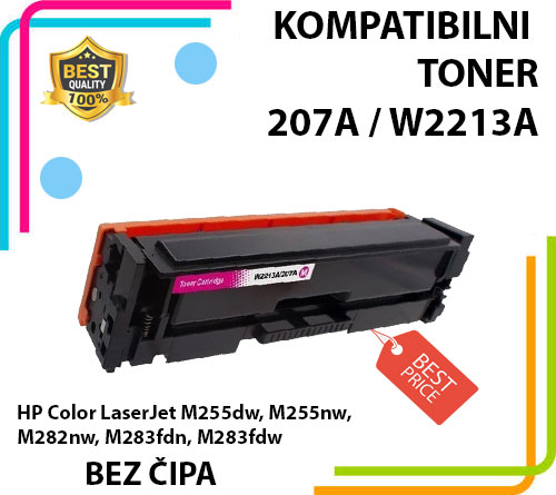 Toner 207A / W2213A Mg (crveni) za  -BEZ ČIPA- HP M255dw/ M255nw/ M282nw/ M283fdn/ M283fdw