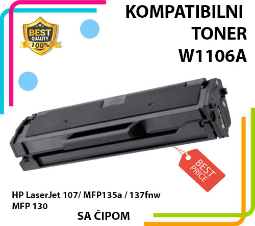 Toner za HP W1106A - MFP 107a, 135a, 137fnw, 138fnw - Sa Čipom