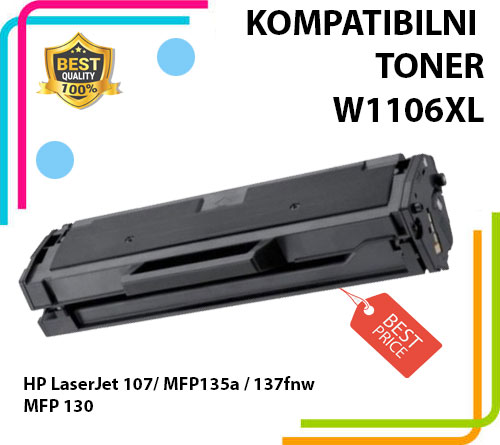 Toner za HP W1106XL sa čipom - MFP 107a, 135a, 137fnw, 138fnw